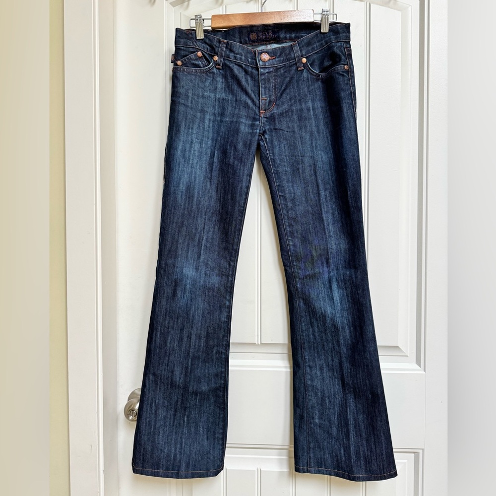 Rock & Republic Mid Wash Low Rise Bootcut Denim Jeans (Hemmed). 27” by 30.5”